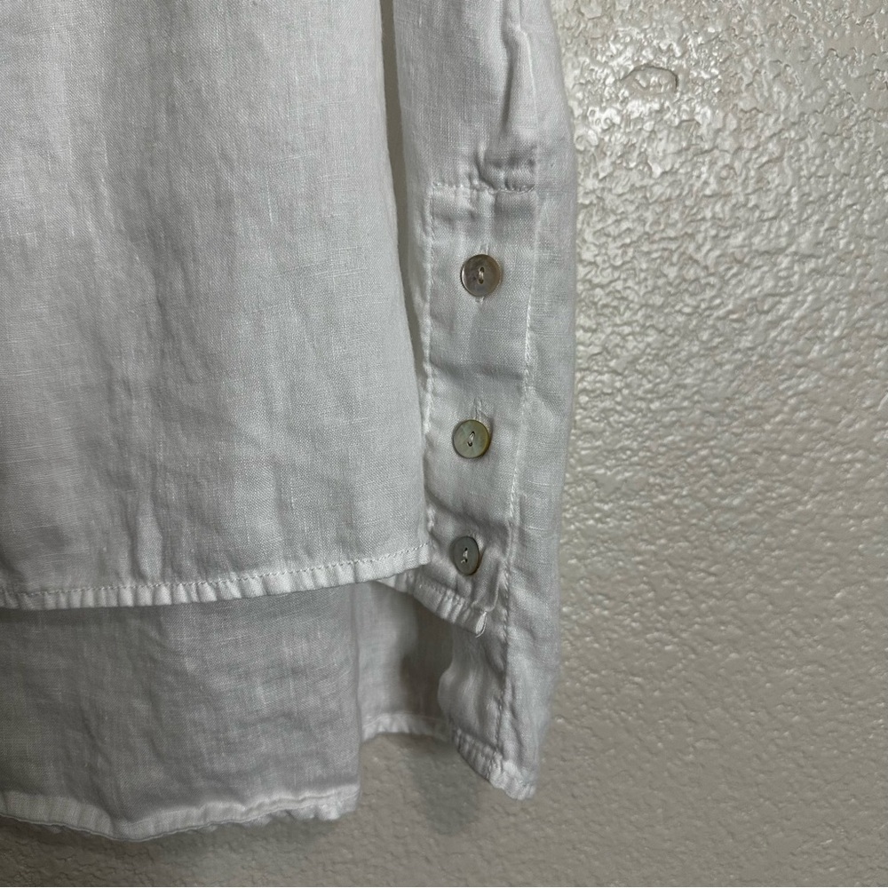 Jones New York 100% Linen White Sleeveless Button Down Tunic Top, Size XL - Picture 5 of 11